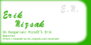 erik mizsak business card